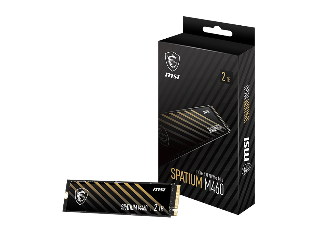 [4711377022514] 4711377022514 MSI SPATIUM M460 PCIe 4.0 NVMe M.2 1TB SSD, PCIe Gen4, SEQUENTIAL READ UP TO (MB/S): 5000, SEQUENTIAL WRITE UP TO (MB/S): 4500, 5 Year Warranty
