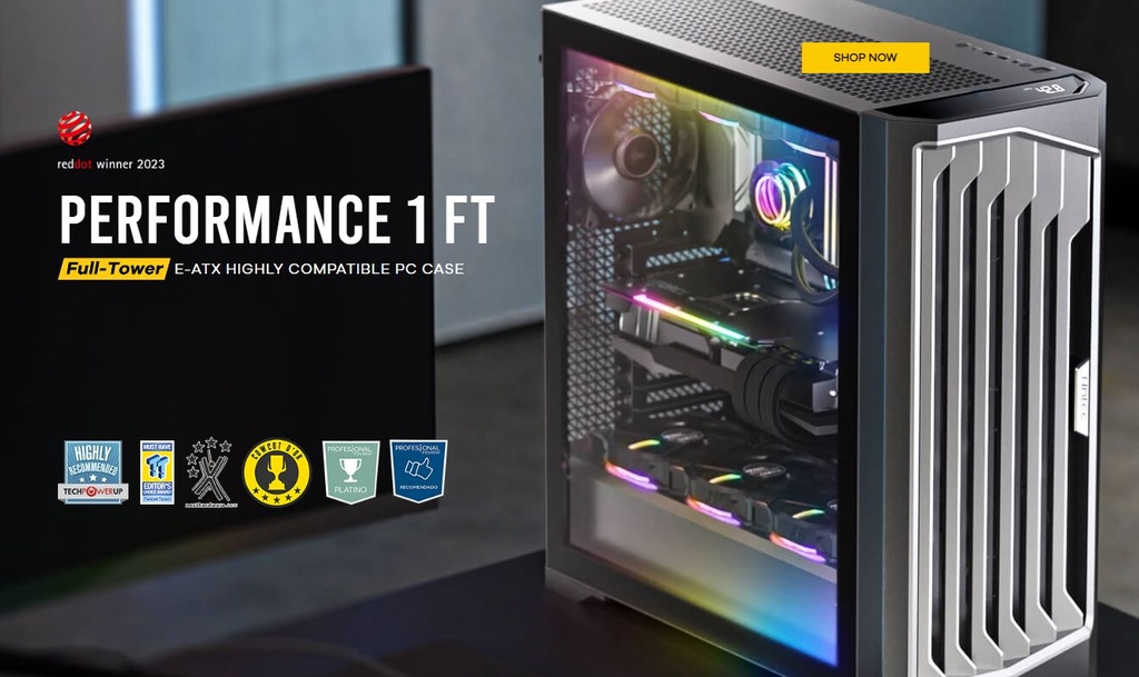[761345100892] 761345100892 Antec Performance 1 FT AXT, E-ATX ARGB Full Tower Editor's Choice, Temperature Display, USB-C, 4x ARGB Fans w/control,  Gaming Case