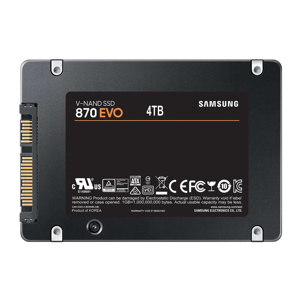 [8806090545894] 8806090545894 Samsung 870 EVO 4TB 2.5" SATA III 6GB/s SSD 560R/530W MB/s 98K/88K IOPS 2400TBW AES 256-bit Encryption 5yrs Wty