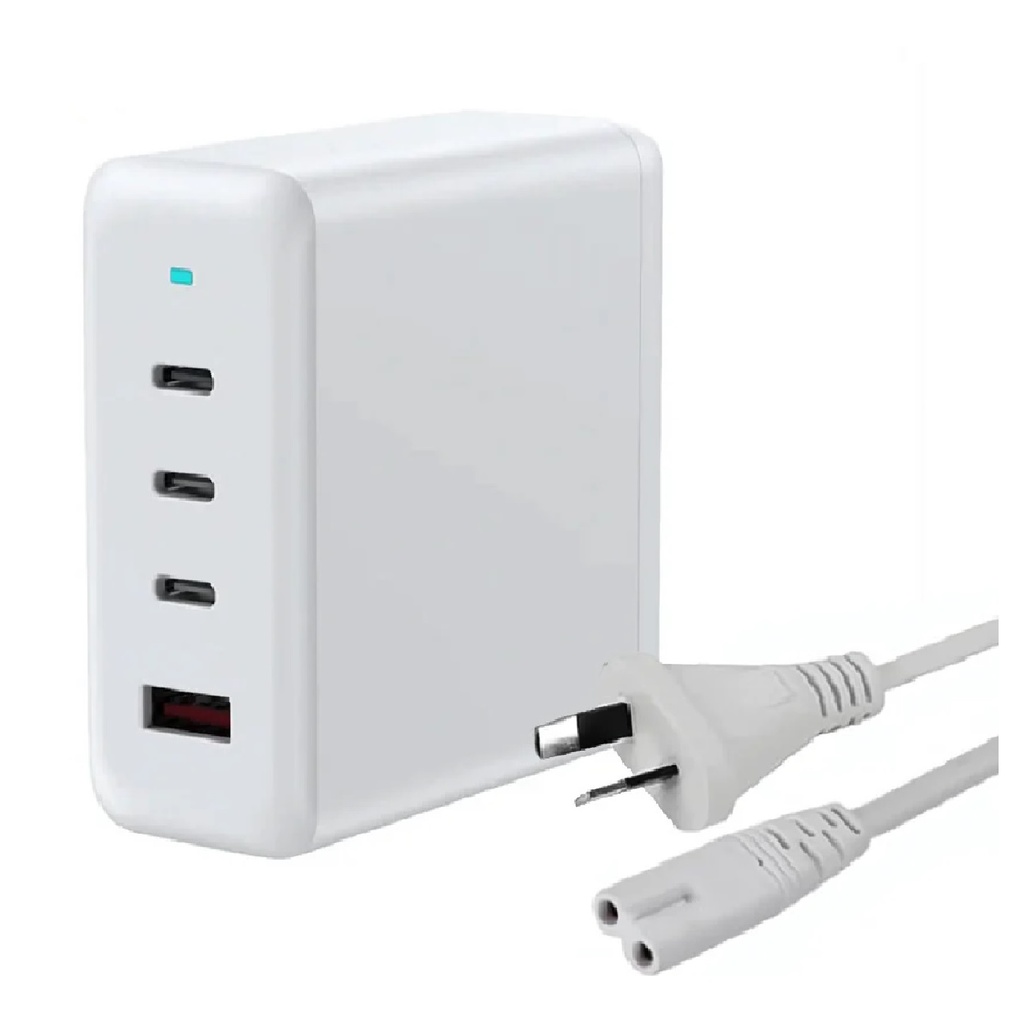 [6976552041614] 6976552041614 USP 100W Four Ports USB-C PD GaN Wall Charger White - 3x USB-C, 1x USB-A, Efficient, High Quality, Tablet, Laptop, iPhone, Samsung Galaxy, MacBook