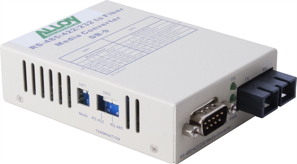 [NHA-SCR460SC-1] NHA-SCR460SC-1 Alloy SCR460SC-1 RS-232/422/485 Serial DB-9 to Multimode Fibre Converter. Max. range 2Km