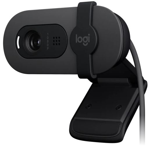 [97855188601] 97855188601 Logitech Brio100 Full HD 1080p webcam with auto-light balance, integrated privacy shutter, and built-in mic