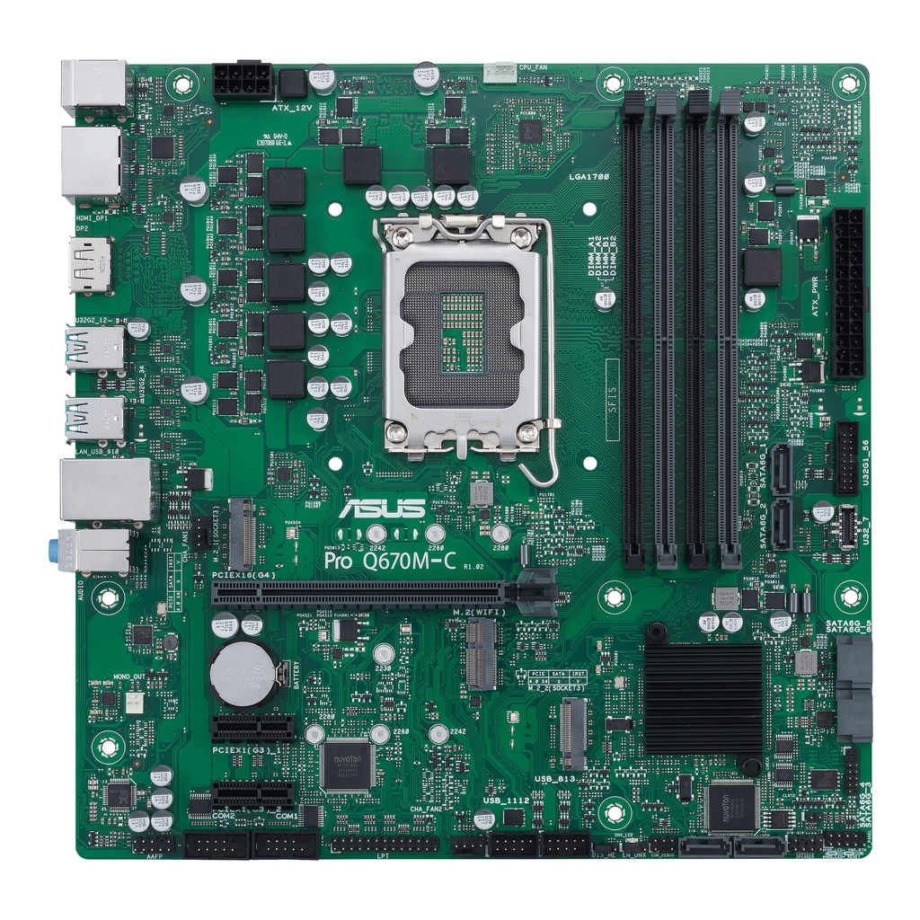 [4711081518389] 4711081518389 ASUS Q670M PRO Q670M-C-CSM Intel LGA 1700 Micro-ATX Business Motherboard, 4xDDR5~128GB,1x PCIe 4.0/3.0 x16 slot,1Gb Ethernet