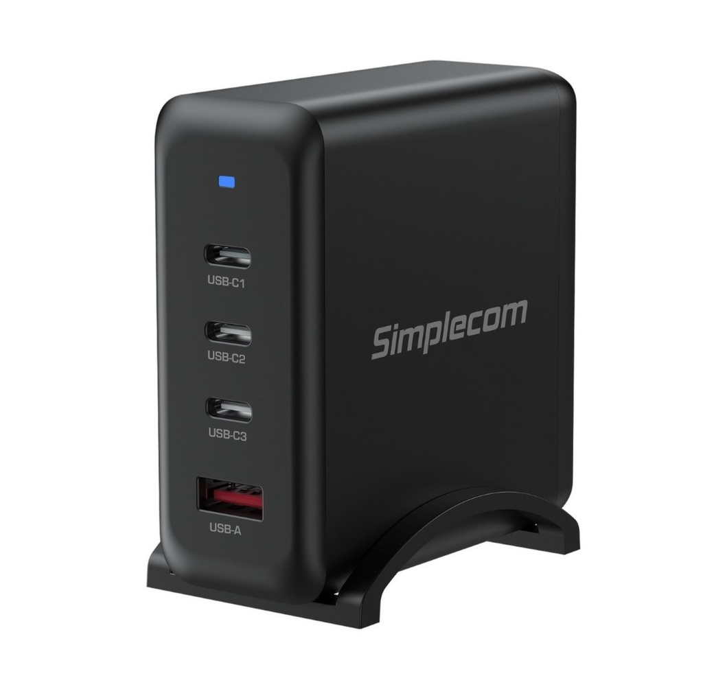 [9350414003441] 9350414003441 Simplecom CU400 4-Port PD 100W GaN Fast Charger 3xUSB-C + USB-A for Phone Tablet Laptop