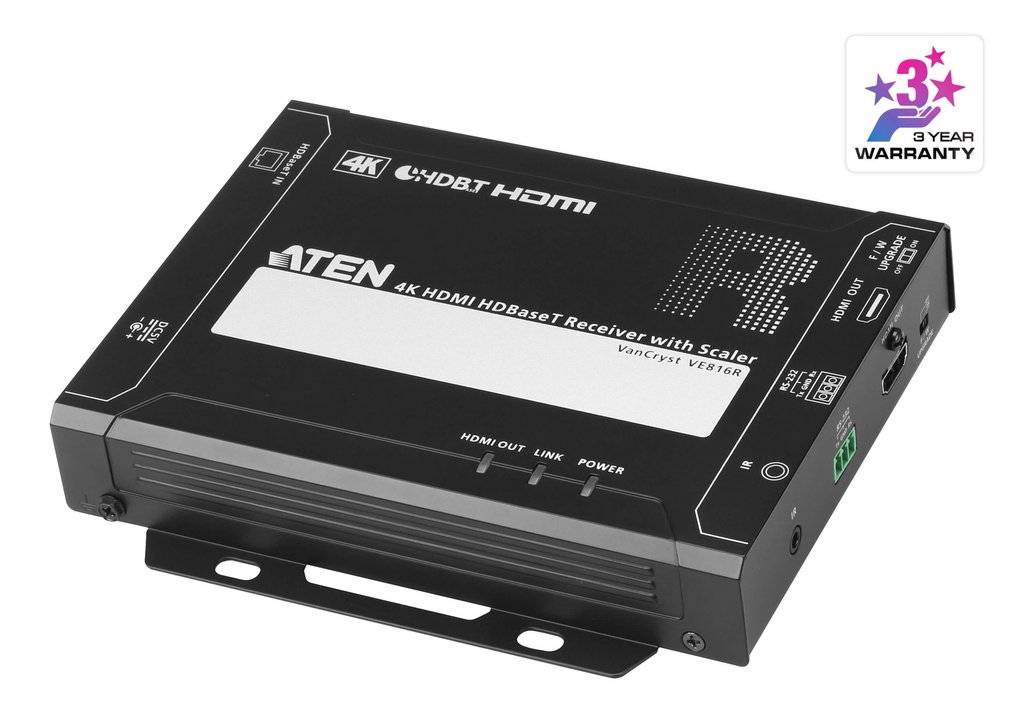 [KVA-VE816R] KVA-VE816R Aten HDMI HDBaseT Receiver with Scaler, supports up to 4K @ 100m, 1080p @ 150m over long reach mode, bi-directional IR and RS232