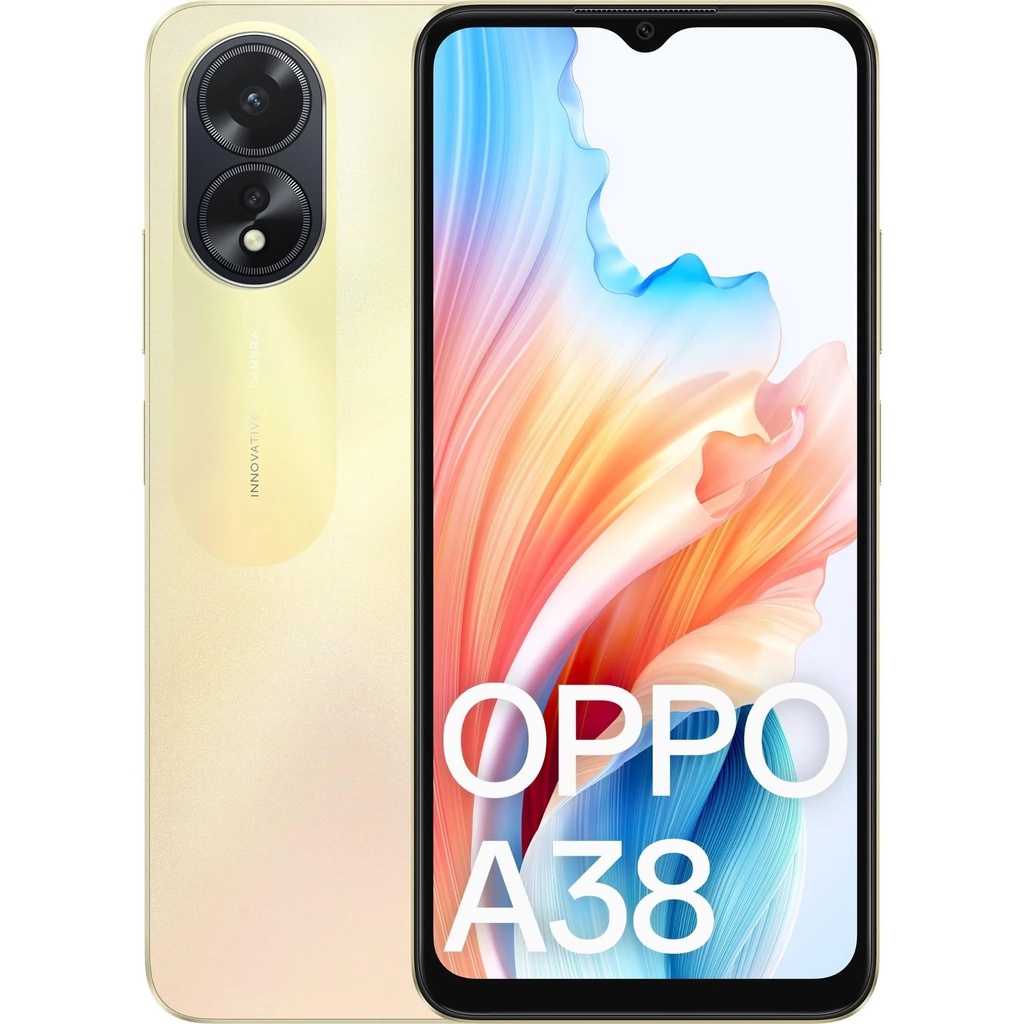 [6932169334655] 6932169334655 OPPO A38 4G 128GB - Glowing Gold (CPH2579AU Gold)*AU STOCK*, 6.56", HD+, 90Hz, 4GB/128GB, 50MP/5MP, Dual SIM, 5000mAh, 2YR