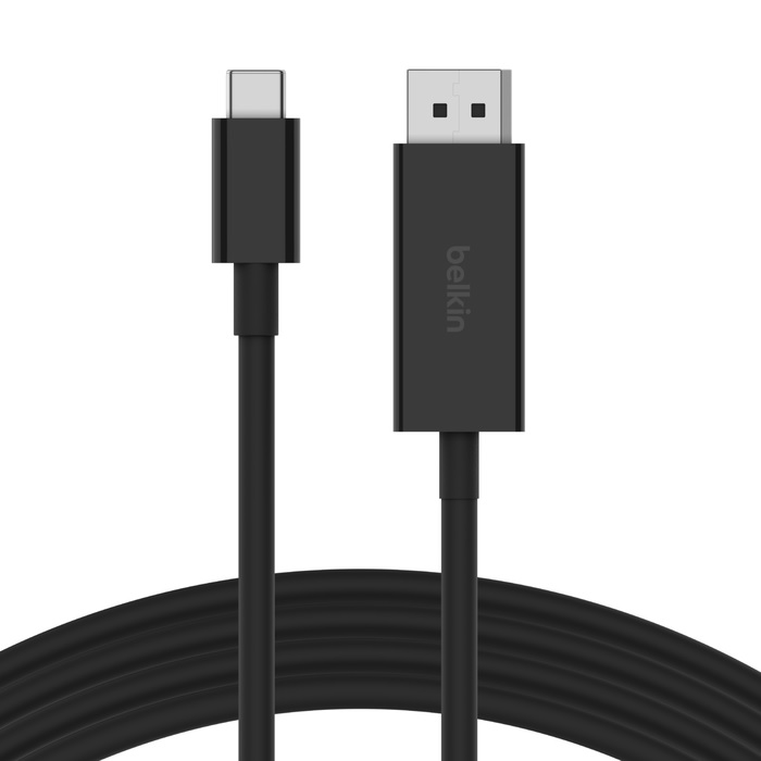 [745883843084] 745883843084 Belkin Connect USB-C to DisplayPort 1.4 Cable 2M - Black (AVC014BT2MBK),32.40Gbps bandwidth,Backward compatible with DisplayPort 1.2,Plug-and-play,2YR