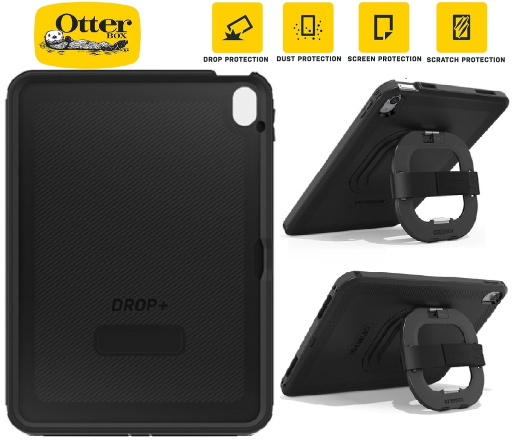 [840304704576] 840304704576 OtterBox Defender Apple iPad (10.9") (10th Gen) Case with Kickstand, Screen Protection and Strap ProPack - Black (77-90431),7 Years Warranty