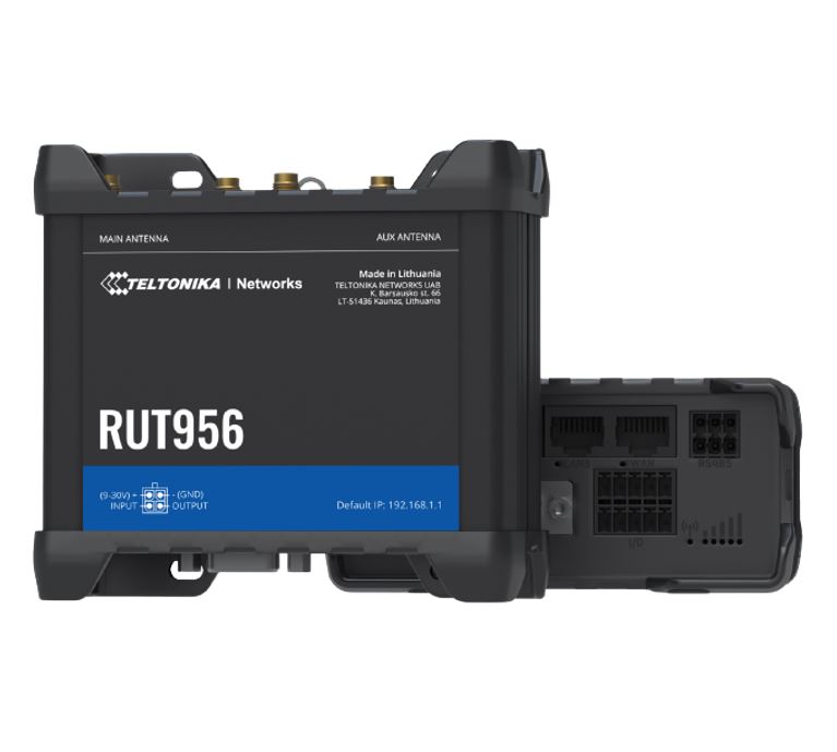 [4779051840175] 4779051840175 Teltonika RUT956 Industrial Cellular Router, Dual-SIM Cellular 4G LTE, WAN Failover with 4x Ethernet Ports, GPS, 2-Year Warranty, PSU included