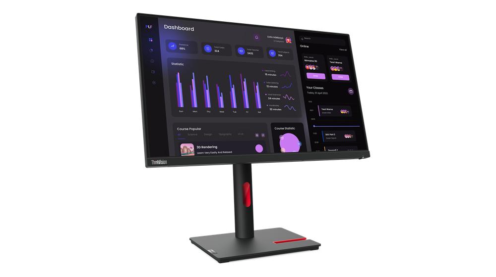 [196801904941] 196801904941 LENOVO ThinkVision T24I-30 23.8"/24" 60Hz FHD Monitor 1920x1080 16:9 Anti-Glare Height Adjustable Titl Swivel Pivot 4xUSB3.2 Hub VGA DP HDMI Audio 3yr