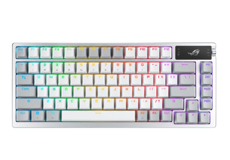 [4711387209585] 4711387209585 ASUS ROG AZOTH/NXSM/PBT/WHT Gaming Keyboard, OLED Display, NX Storm Switch, 75 Keys, Tri-mode Connection, White