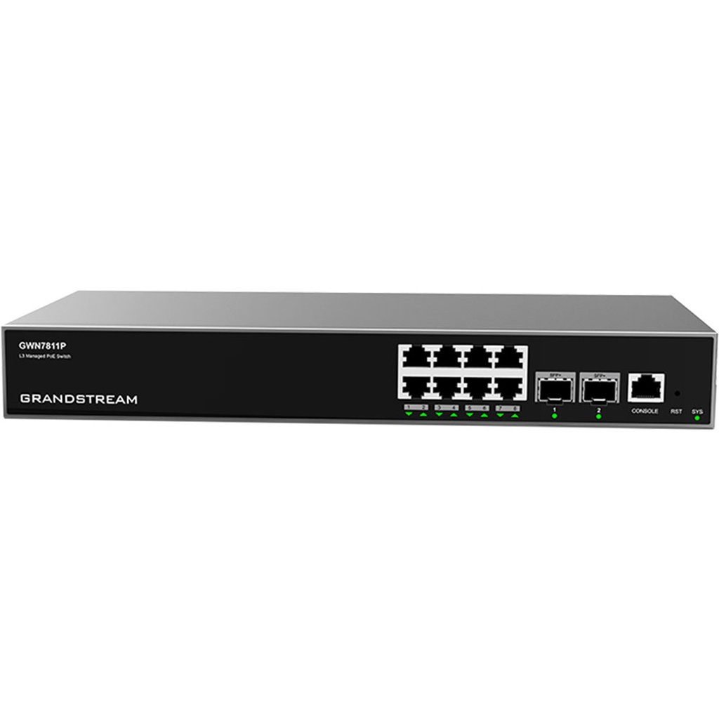 [6947273704034] 6947273704034 Grandstream GWN7811P 8-Port PoE Switch, Layer 3  Managed Network Switch with extensive features to improve network performance