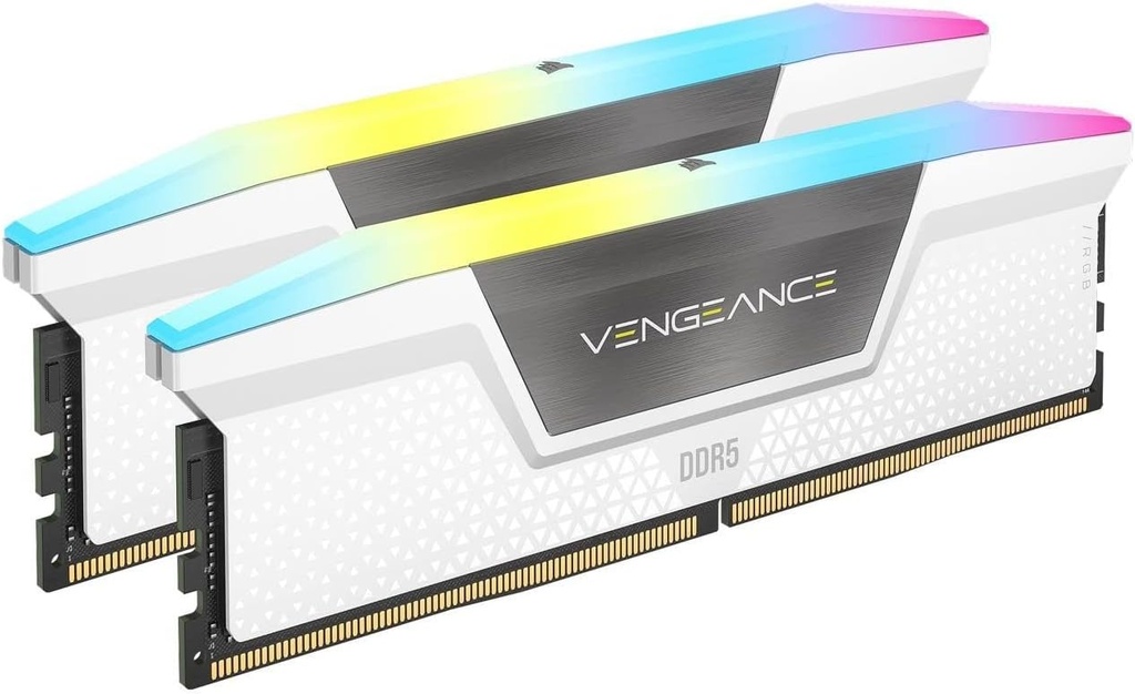 [840006671282] 840006671282 Corsair Vengeance RGB 32GB (2x16GB) DDR5 UDIMM 6400MHz C36 1.35V Desktop Gaming Memory White