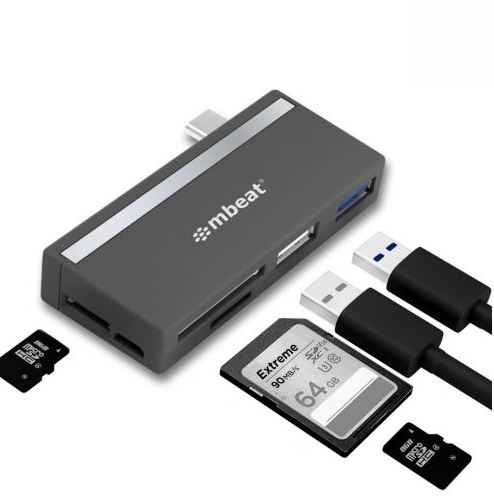 9346396002329 mbeat®  Essential  5-IN-1 USB- C Hub ( USB hub 2.0, 3.0, SD/TF Card Reader Supports SDXC, MicroSDXC) USB 3.0 Speed: Up to 5Gbps Weight: 18g