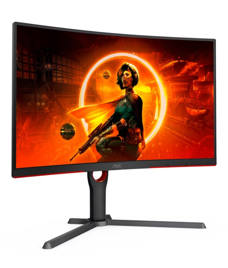 6973985231704 AOC 32" Curved 2K QHD (2560 x 1440) 0.5ms, 180hz, HDR10,  VA, Adaptive Sync, 300 cd/m2, 1500R, HDMI 2.0 and DP 1.4.  VESA 100 x 100. Gaming Monitor