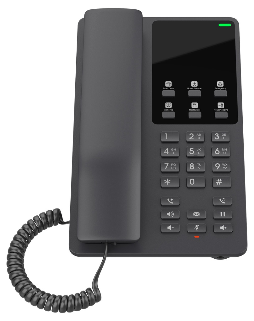 [6947273704317] 6947273704317 Grandstream GHP621 Desktop Hotel Voice IP Phone, Black, PoE, Wired Handset, 2 Lines, LCD, Gigabit Ethernet