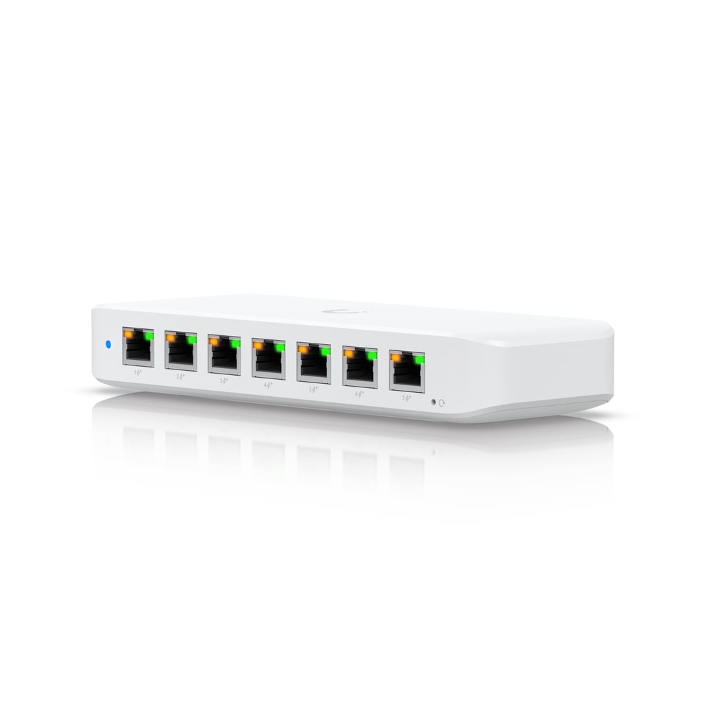 [810084693698] 810084693698 Ubiquiti Ultra 42W, Compact Layer 2, 8-port GbE PoE Switch, Versatile Mounting Options, 7 PoE/PoE+ No Power Supply, PoE++ Input, 2Yr W