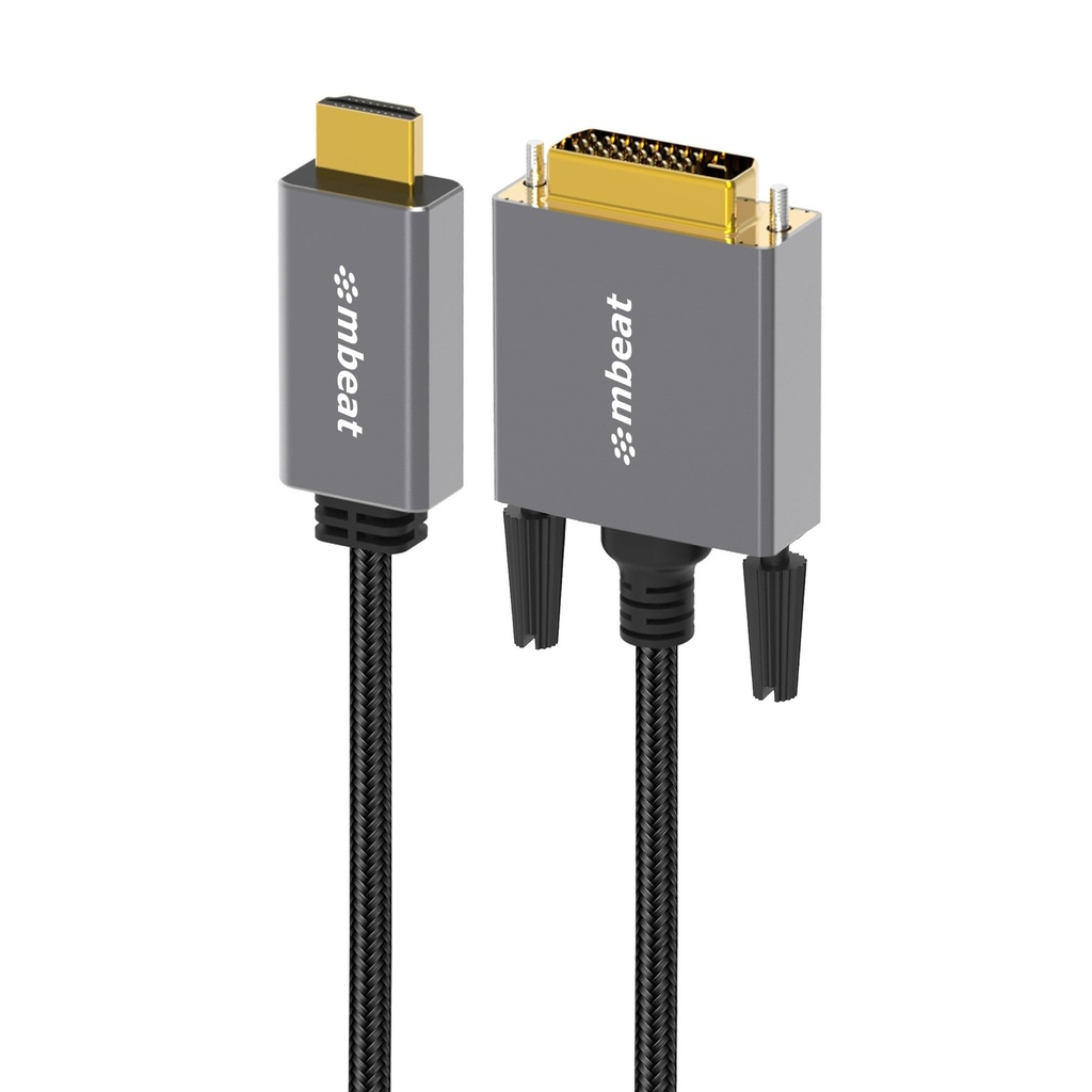 [9346396003579] 9346396003579 mbeat Tough Link 1.8m HDMI to DVI Cable  Up to 1080p@60Hz (1920×1080)  Cable Length: 1.8m Package Weight: 163g