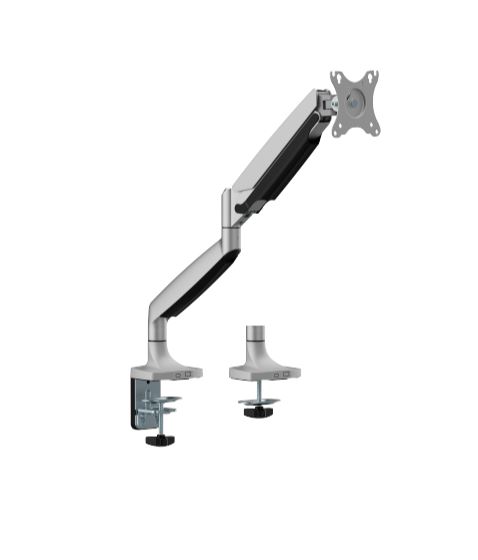 6956745178358 Brateck LDT82-C012E SINGLE SCREEN HEAVY-DUTY MECHANICAL SPRING MONITOR ARM For most 17"~45" Monitors, Matte Sliver (LS)