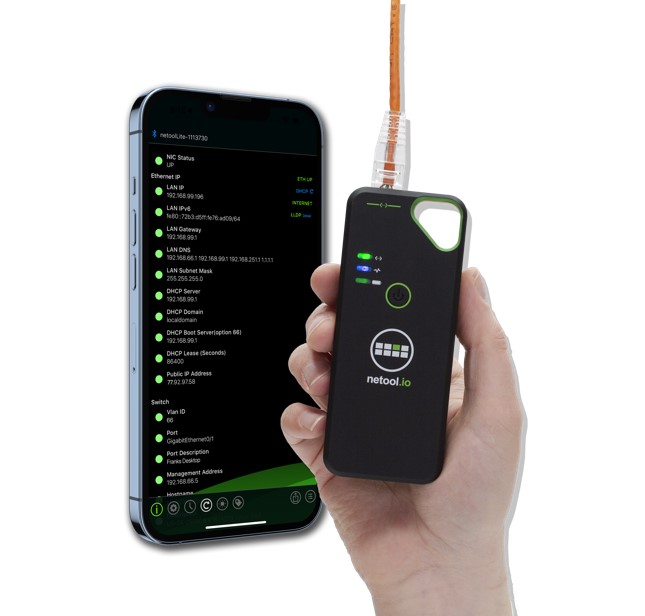 [860005583669] 860005583669 Netool Lite - Bluetooth and WiFi Connectivity, Detect Ethernet switch port info and DHCP, Test for internet access, 802.1X Authentication Testing