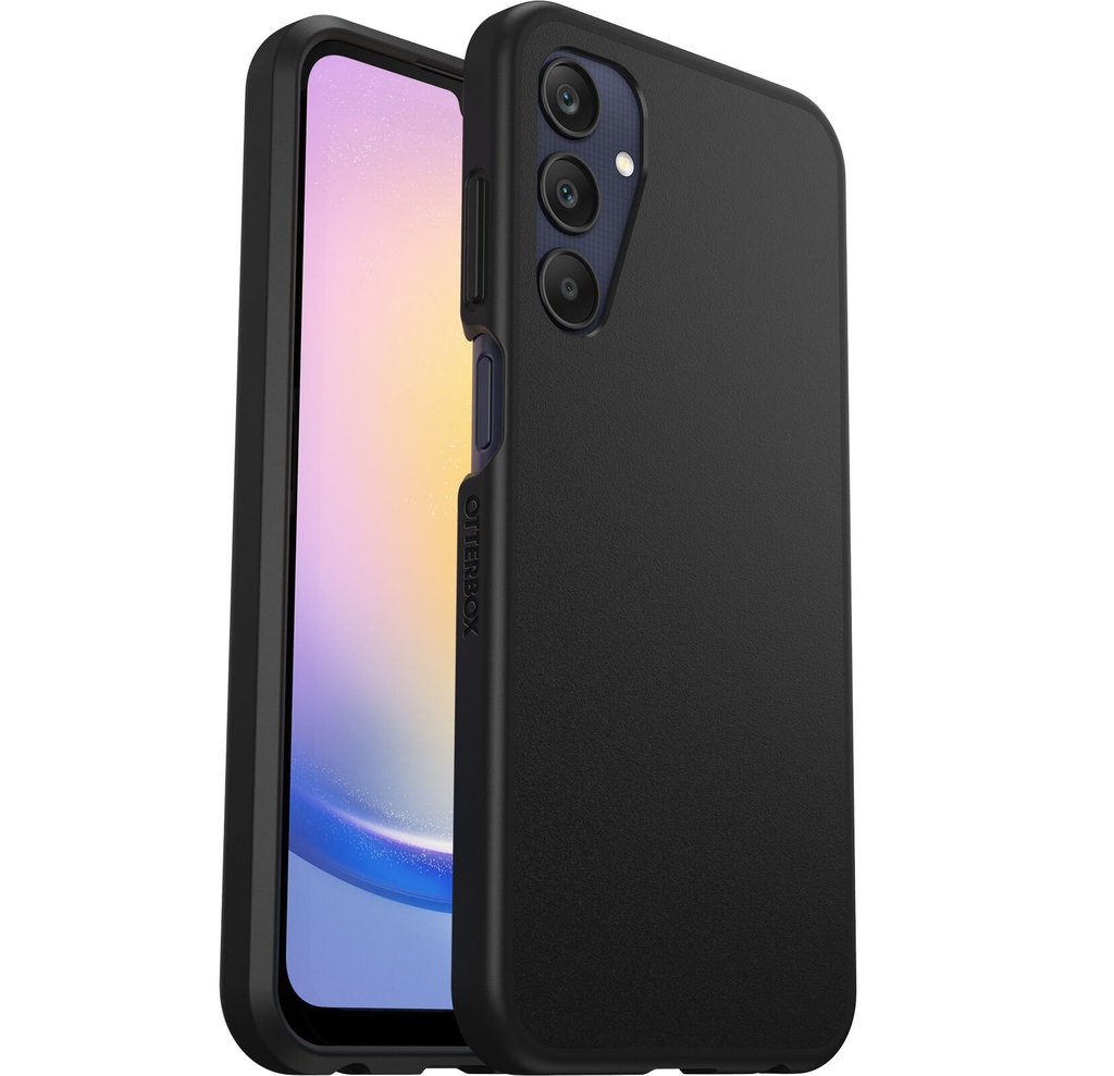 [840304745227] 840304745227 OtterBox React Samsung Galaxy A25 5G (6.5") Case - Black (77-94113), DROP+ Military Standard, Hard Case, Wireless Charging Compatible,7 Years Warranty