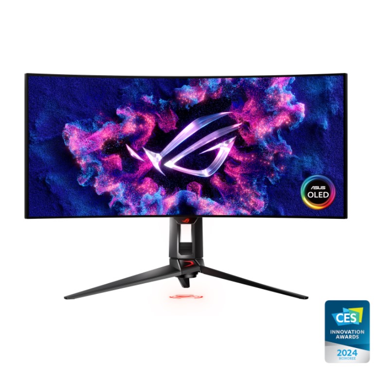 [4711387319864] 4711387319864 ASUS PG34WCDM 34" ROG Swift OLED Gaming Monitor, Curved OLED (3440 x 1440), 240Hz,  0.03 ms (GTG), G-SYNC, ROG Smart KVM, 90 W Type-C
