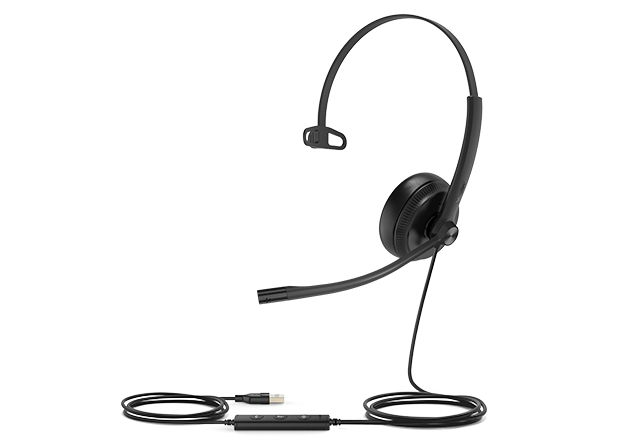6938818308022 Yealink UH34 Special Edition Mono UC USB Headset, USB-A  3.5mm, Audio Clarity, Noise Cancelling Microphone, Leather Ear Cushions, YHC20 Controller
