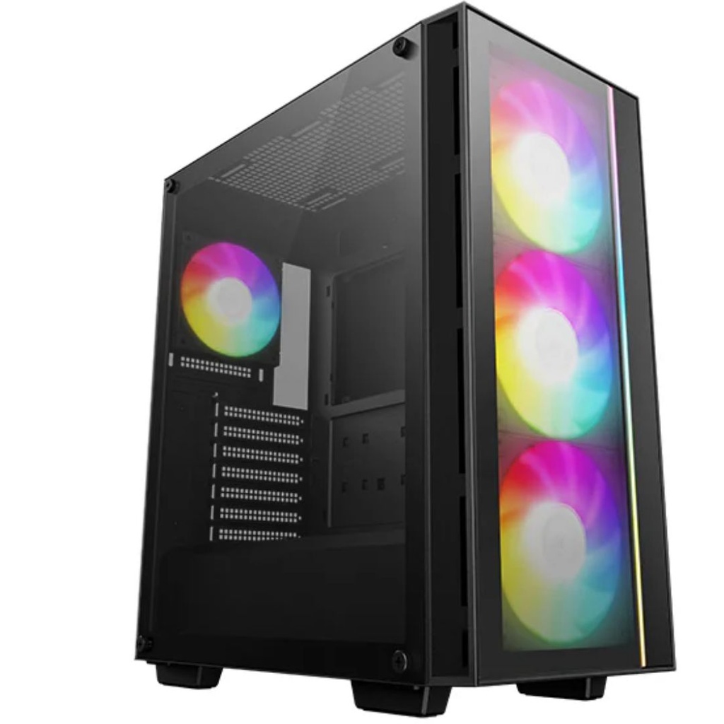 6933412774341 DeepCool MATREXX 55 V4 C Full Tempered Glass Side Panel ATX Case. Front top USB3.0, (Type-C) Pre-Installed 3×140mm ARGB PWM Fans, 1×120mm ARGB