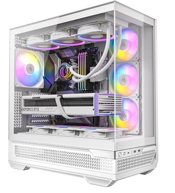[761345101363] 761345101363 Antec C7-ARGB ATX,E-ATX Seamless Panoramic 270 View, USB-C, 4x ARGB PWM Fans. Side Radiator Support. RTX 4090, Back Connect MBs, Flip Door, White Case
