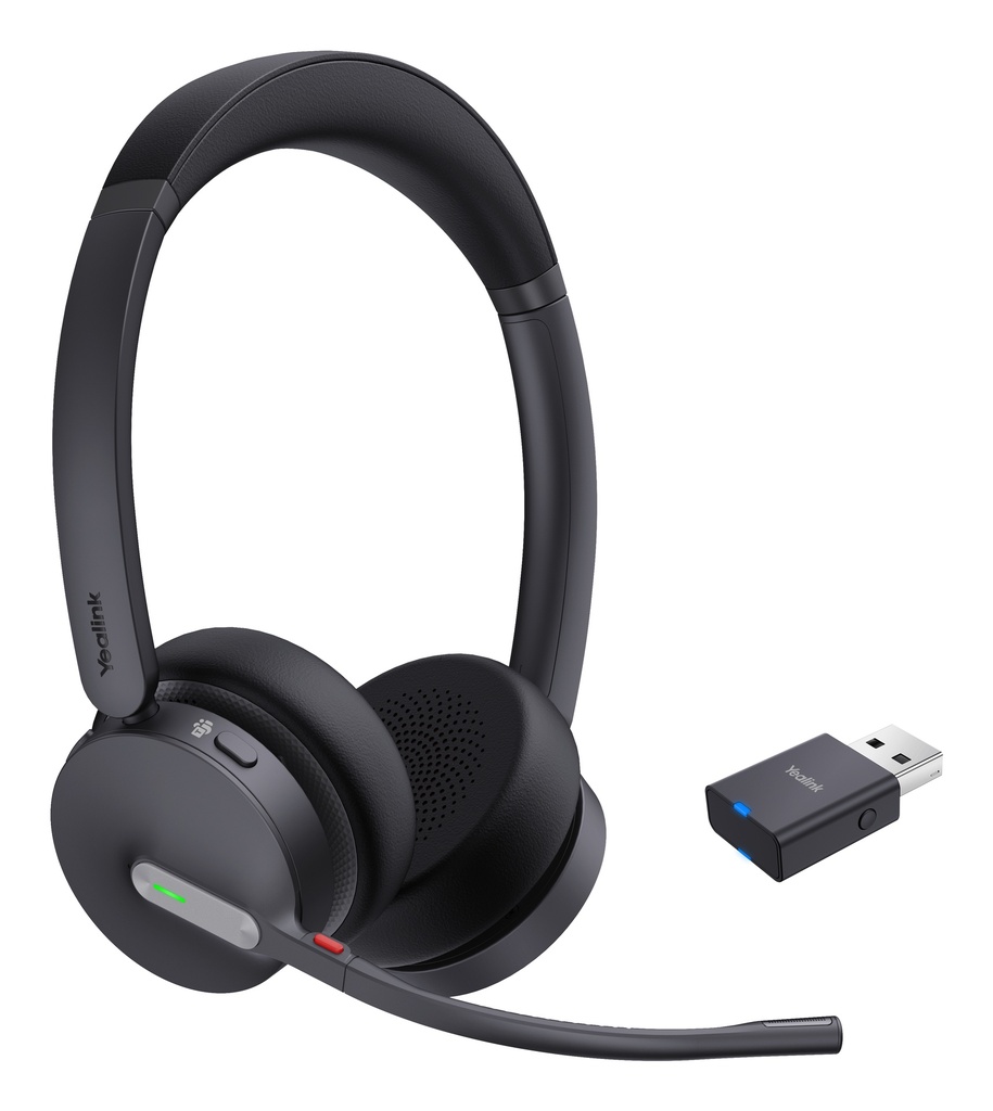 [6938818319547] 6938818319547 Yealink WH64 Hybrid Dual Teams DECT Wireless Headset, DECT  Bluetooth Wireless Technology, 3-Mic Noise Cancellation, DECT Dongle USB-A WDD60