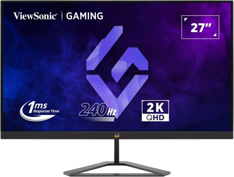 766907027891 ViewSonic 27" 2K 240hz 1ms Lightning Fas, IPS, Dual Speakers, SuperClear IPS. 2x HDMI 2.0, 1x DP 1.4. VESA 100x 100t, Tilt Gaming Monitor