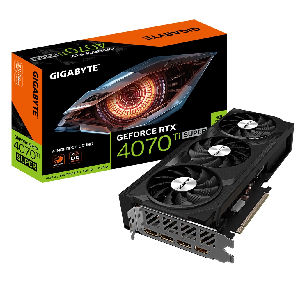 4719331354121 Gigabyte nVidia GeForce RTX 4070 Ti Super WF3 OC 16GD GDDR6X Video Card, PCI-E 4.0, 2625 Core Clock, RGB Fusion 3x DP 1.4a, 1x HDMI 2.1a