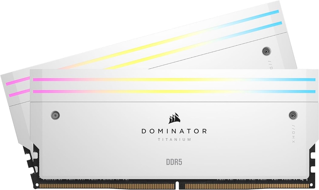 [840006674368] 840006674368 Corsair DOMINATOR® TITANIUM RGB 32GB (2x16GB) DDR5 DRAM 6400MT/s CL32 Intel XMP Memory Kit — White
