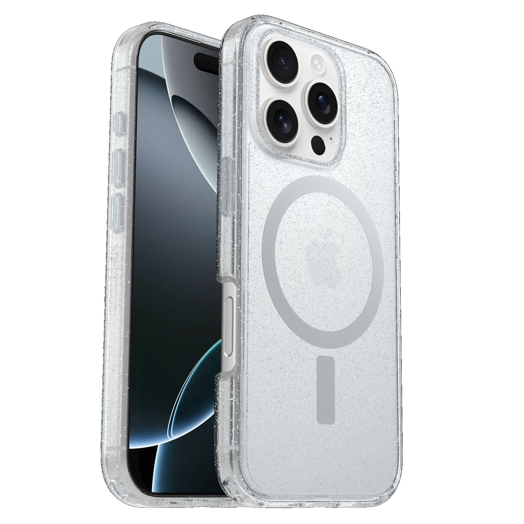 [840304772261] 840304772261 OtterBox Symmetry Clear MagSafe Apple iPhone 16 Pro (6.3") Case Stardust - (77-96405), Antimicrobial, DROP+ 3X Military Standard, 7 Years Warranty