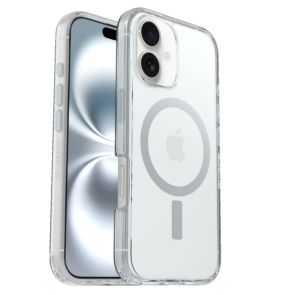 [840304771912] 840304771912 OtterBox Symmetry Clear MagSafe Apple iPhone 16 (6.1") Case Clear - (77-96369), Antimicrobial,DROP+ 3X Military Standard, Raised Edge,7 Years Warranty