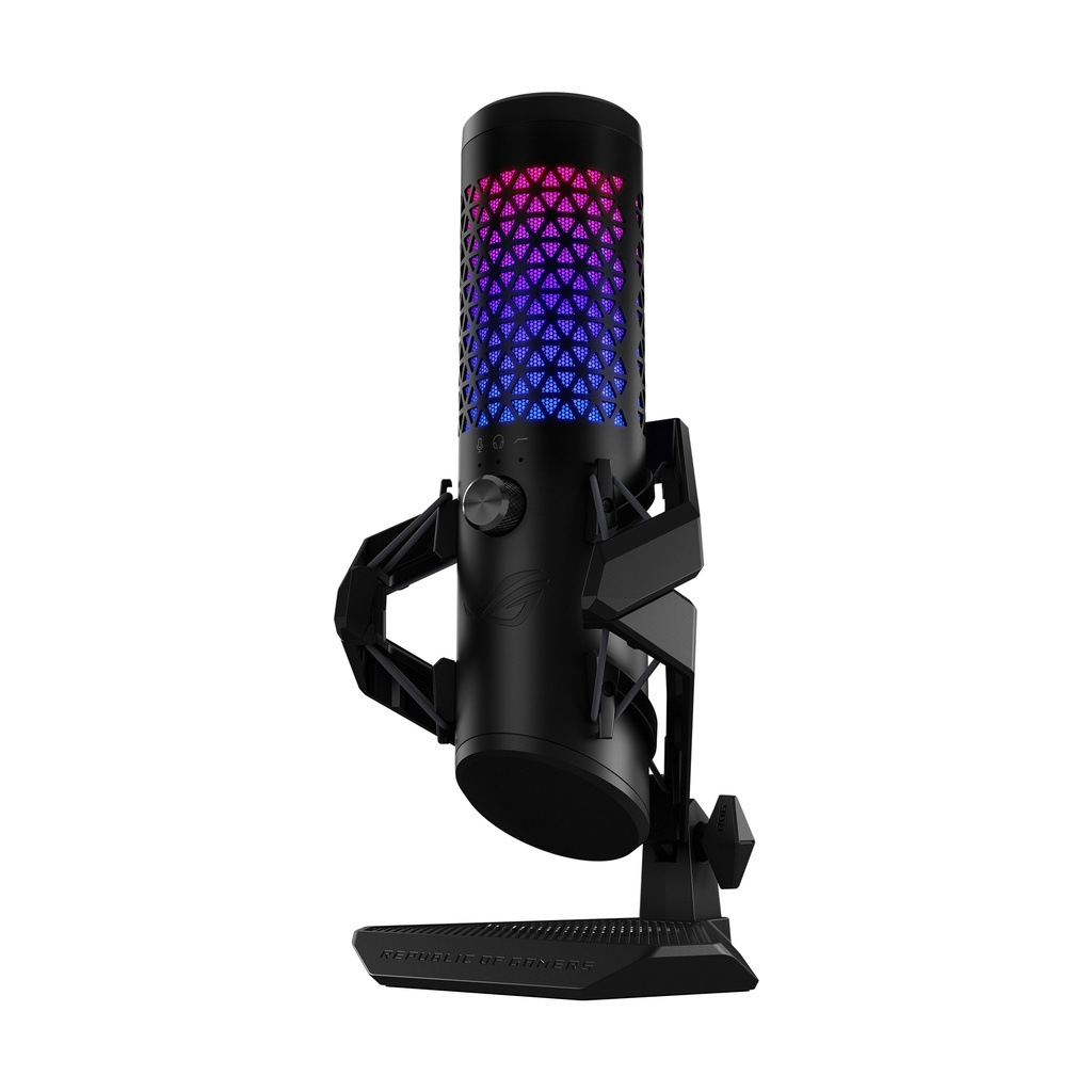 [4711387377024] 4711387377024 ASUS ROG CARNYX Gaming Microphone,Studio-grade 25 mm condenser capsule, 192 kHz / 24-bit sampling rate, High-pass filter, ASUS Aura Sync RGB ligh