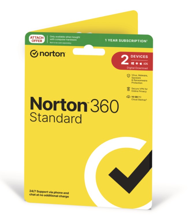 5397231028152 Norton 360 Standard 10GB AU 1 User 2 Devices 12 months GENERIC ATTACH RSP DVDSLV GUM