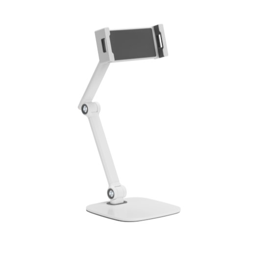 [6956745179300] 6956745179300 Brateck PAD39-02 SIMPLICITY UNIVERSAL PHONE/TABLET TABLETOP STAND Compatible with most 4.7”~12.9” phones, tablets, and more devices (White) (LS)