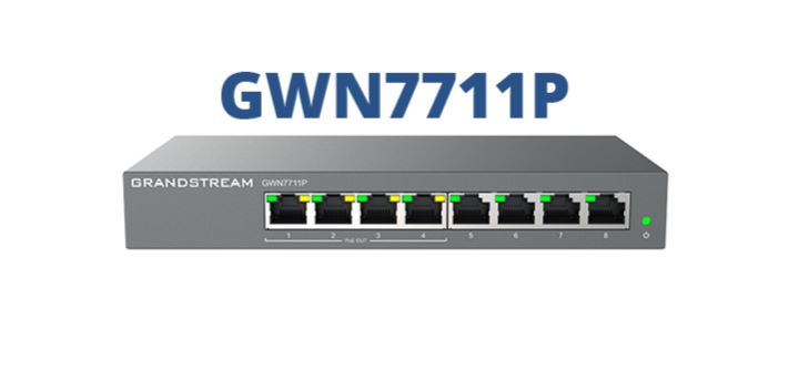 [6947273704980] 6947273704980 Grandstream GWN7711P Layer 2-Lite Managed Switch, 8 x GigE (4 x PoE/PoE+ or +24VDC Output Mode)