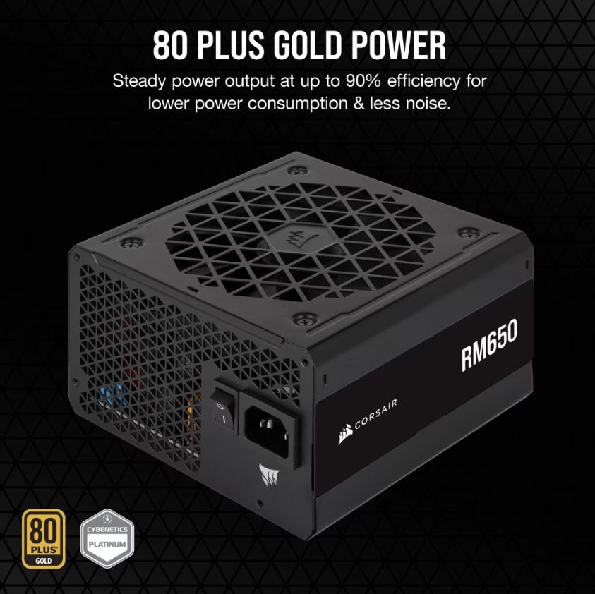 [840006670629] 840006670629 Corsair RM650 650W, 80 PLUS GOLD Certified, Fully Modular Power Supply New 2024