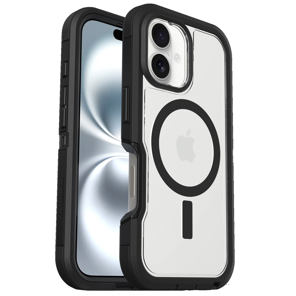 [840304768844] 840304768844 OtterBox Defender XT MagSafe Apple iPhone 16 (6.1") Case Clear/Black - (77-96056), DROP+ 7X Military Standard,Multi-Layer, Rugged, 7 Years Warranty