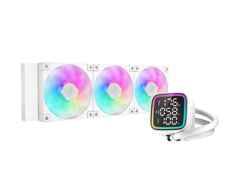 [6933412728740] 6933412728740 DeepCool LD360 WH Liquid Cooler 360mm 5th Gen Pump 3400 RPM AIO Real-time CPU Status Screen Anti-Leak Tech ARGB Fans  Dual Gradient Hao Effect