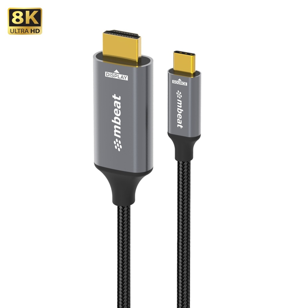 [9346396003593] 9346396003593 mbeat Tough Link 8K 1.8m USB-C to HDMI Cable  Host Interface: USB-C Output Interface: HDMI USBC-C HDMI  Package Weight: 101.3g