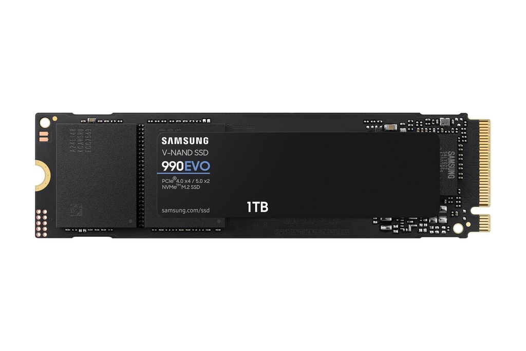 [8806095300276] 8806095300276 Samsung 990 EVO 1TB PCIe Gen4/5 NVMe SSD 5000MB/s 4200MB/s R/W 680K/800K IOPS 600TBW 1.5M hrs V-NAND TLC AES 256-bit Encryption 5yr wty