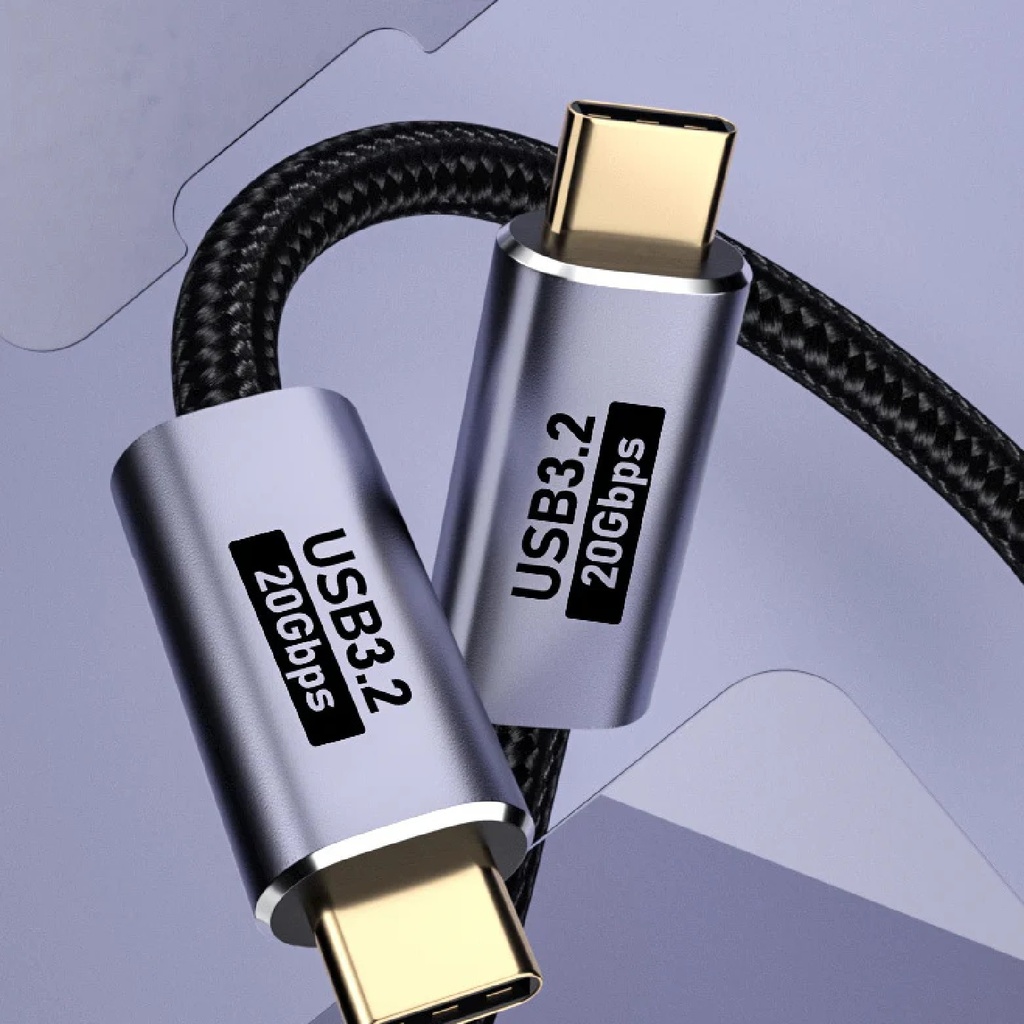 [6976552041201] 6976552041201 Pisen BoostUp Braided USB-C to USB-C (3.2 Gen2) Charge  Video (8K@64HZ) Cable (2M) Black,5A/100W PD, Fast Charge, 20Gbps,Best for Laptop
