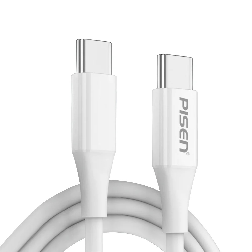 [6902957271639] 6902957271639 Pisen Mr White USB-C to USB-C PD 60W Cable (1M) - Support Both Fast Charge and Data Cable, SR Bend Resistant, High Efficiency, Reversible