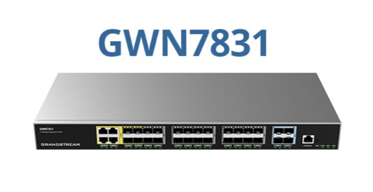 [6947273704676] 6947273704676 Grandstream GWN7831 Enterprise Layer 3 Managed Aggregation Switch, 20 x SFP, 4 x SFP/GigE Combo, 4 x SFP+, Redundant PSU