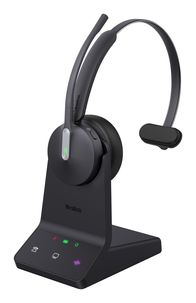[6938818319592] 6938818319592 Yealink WH64 Mono UC DECT Wireless Headset, DECT  Bluetooth Wireless Technology, 3-Mic Noise Cancellation, UC Certified,  Charging Stands