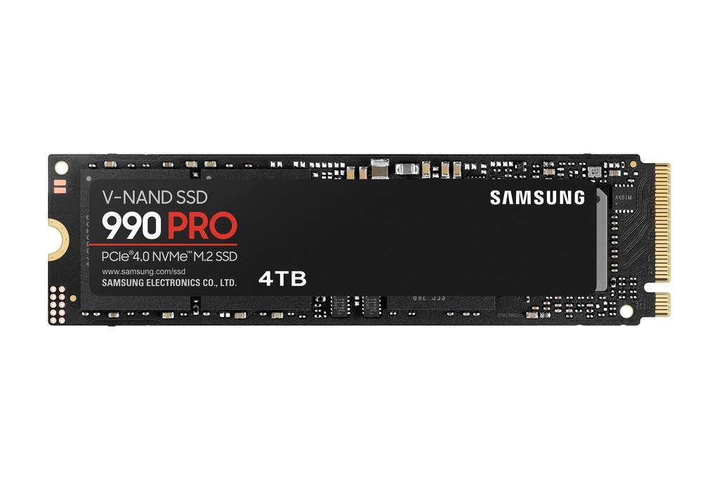 [8806094947205] 8806094947205 Samsung 990 Pro 4TB Gen4 NVMe SSD 7450MB/s 6900MB/s R/W 1600K/1550K IOPS 2400TBW 1.5M Hrs MTBF for PS5 5yrs Wty