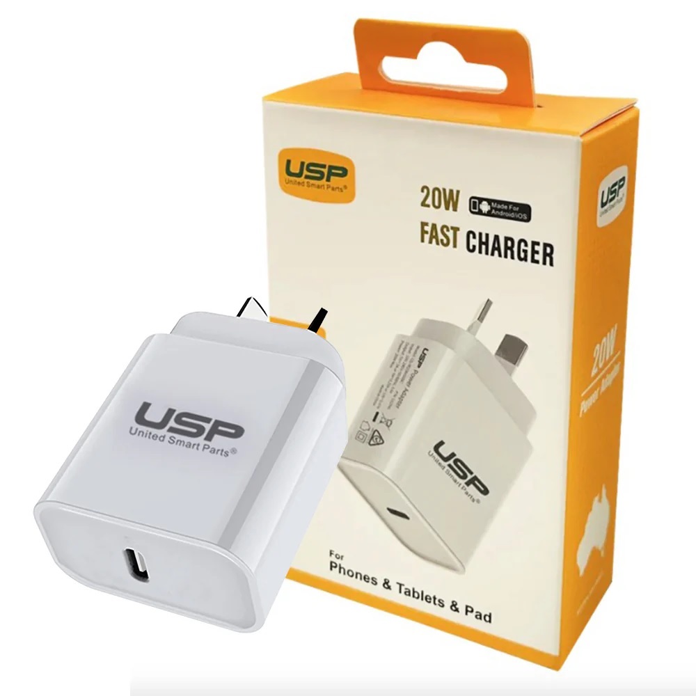 [6976552041591] 6976552041591 USP 20W USB-C PD Fast Wall Charger White -  fast charging, safety certified, universally compatible, and travel-friendly for all your devices